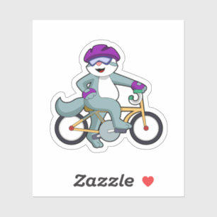 Sticker Chat avec vélo