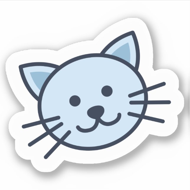 Sticker Chat bleu mignon (Devant)