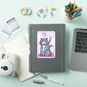 Sticker Chat boule à facettes mignon danse dessin animé dr