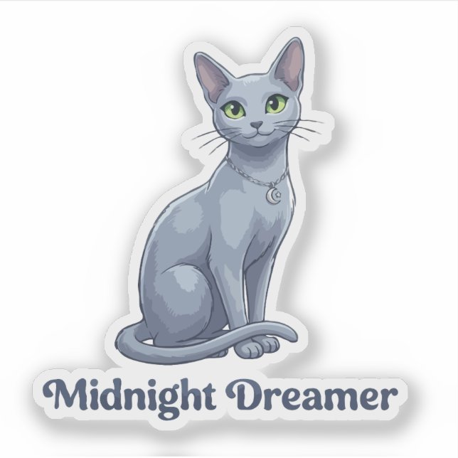 Sticker Chat céleste rêveur de minuit (Devant)