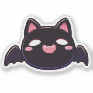Sticker Chat Chauve-Souris Noir - Kitty Volant Kawaii