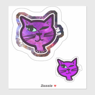 Sticker Chat clignotant Fun Cosmos Sparkle