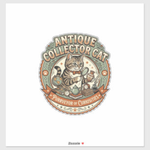 Sticker Chat Collectionneur D'antiquités Chat Collectionne