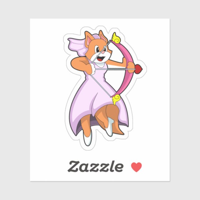 Sticker Chat comme mariée avec robe de mariée.PNG (Feuille)