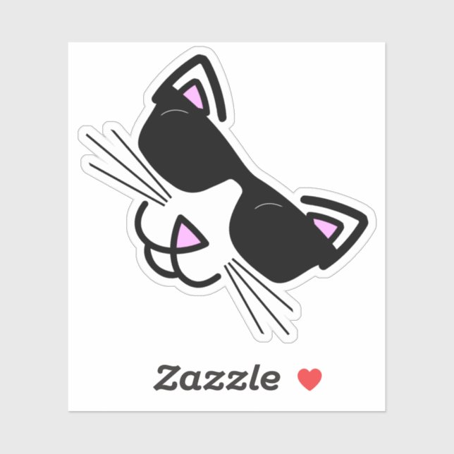 Sticker Chat cool Hipster (Feuille)