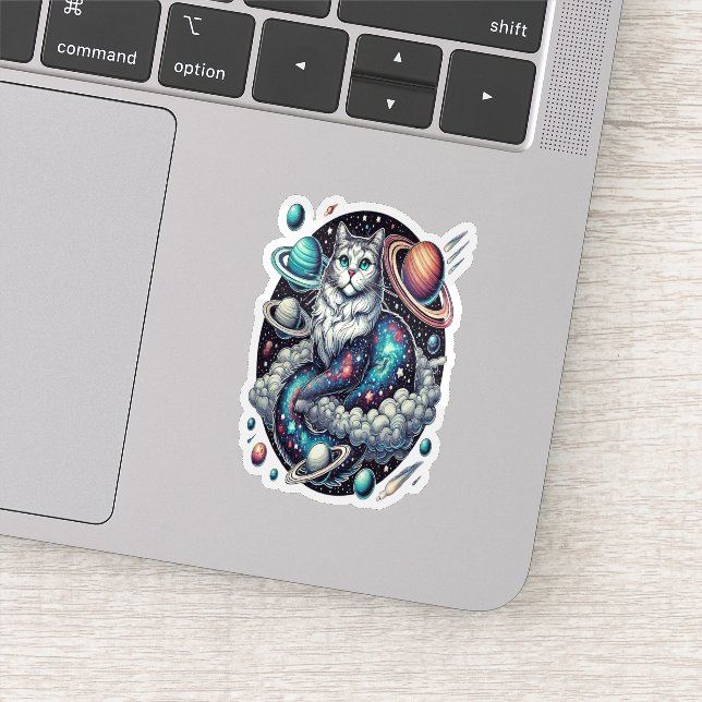 Sticker Chat cosmique Une aventure céleste (Détail)