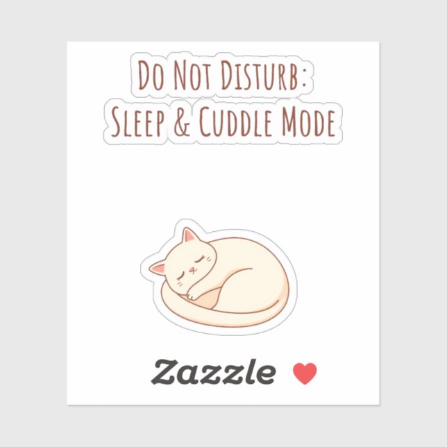 Sticker Chat Cozy en Mode Sommeil (Feuille)