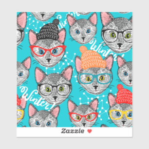 Sticker Chat dans le casquette