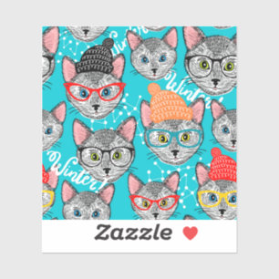 Sticker Chat dans le casquette