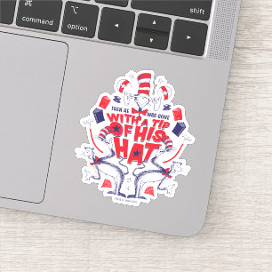 Sticker Chat dans le Casquette Il était parti avec un pou