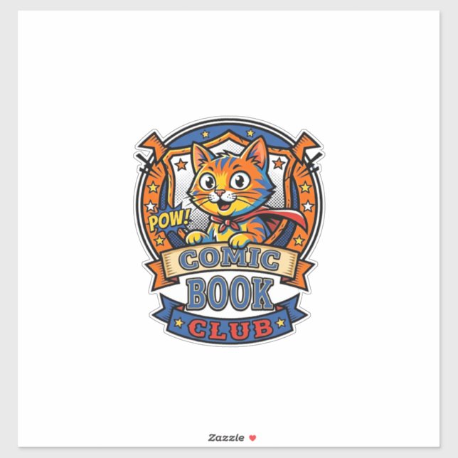 Sticker Chat de Bande Dessinée Idée Cadeau pour Maman - Ch (Feuille)
