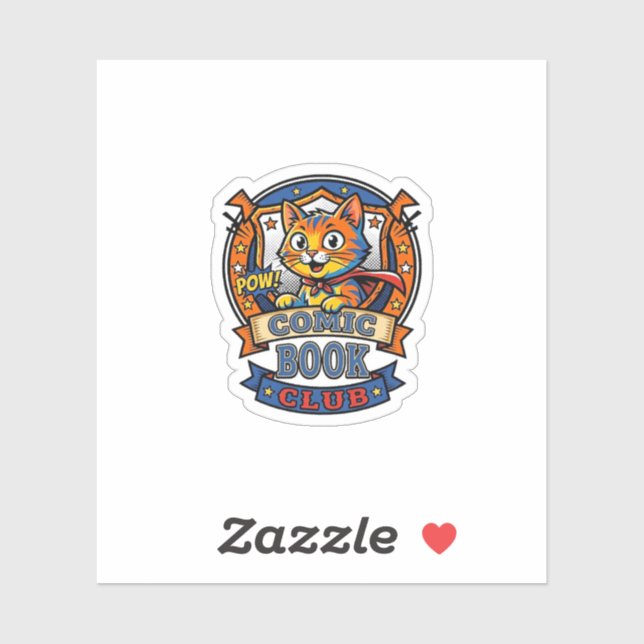 Sticker Chat de Bande Dessinée Idée Cadeau pour Maman - Ch (Feuille)