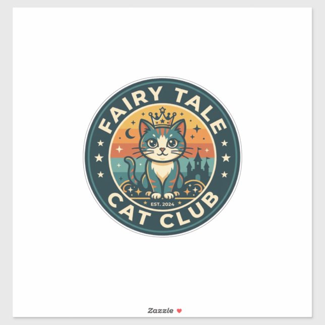 Sticker Chat de conte de fée Design de chat mignon - Chat  (Feuille)