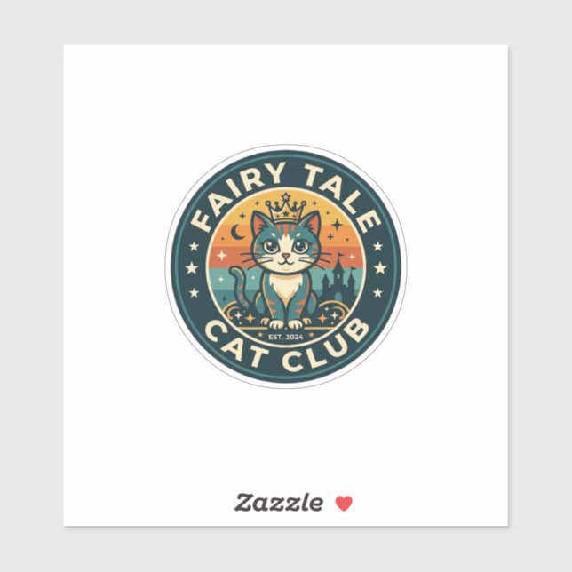 Sticker Chat de conte de fée Design de chat mignon - Chat  (Feuille)