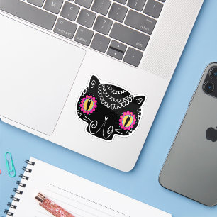 Sticker Chat de crâne sucre Catrina Jour des morts