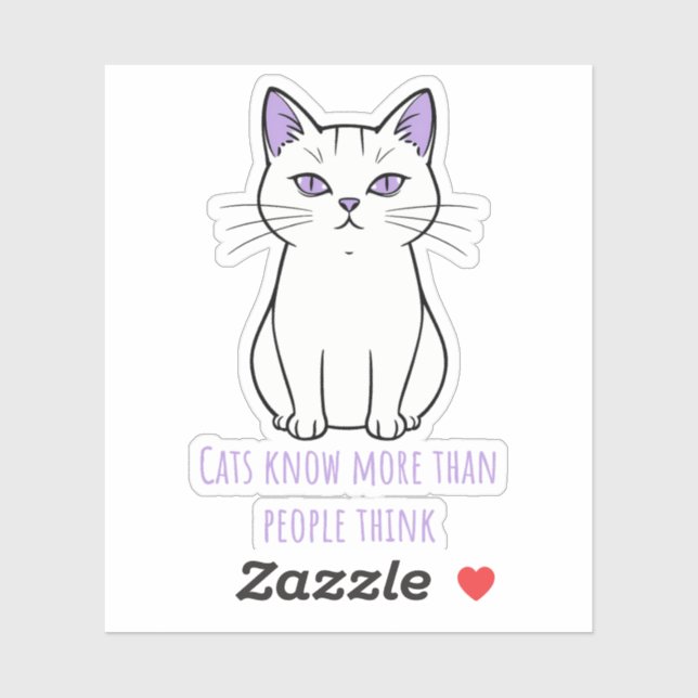 Sticker Chat de dessin animé drôle (Feuille)