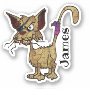 Sticker Chat de dessin en colère Face Sarcasme