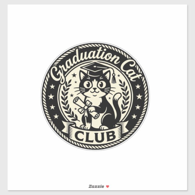 Sticker Chat de fin d'études Chat drôle Graphique - Chat d (Feuille)