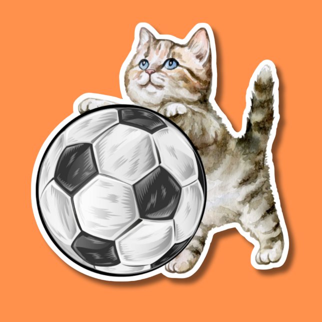 Sticker Chat de football étanche (Créateur téléchargé)