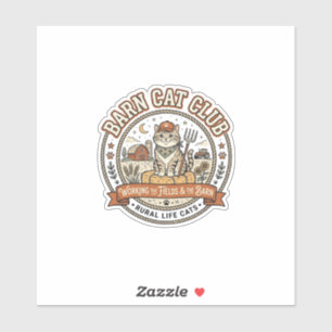 Sticker Chat de grange Club Chat Agriculteur Animal de fer