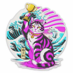Sticker Chat de la Victoire Chanceux  - Charme de Bonne Ch