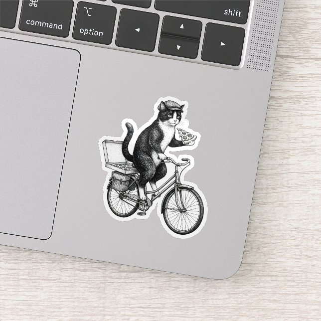 Sticker Chat de livraison de pizza rétro  (Détail)