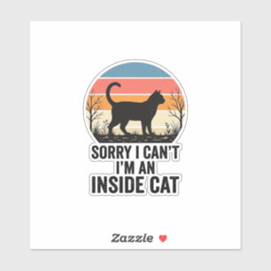 Sticker Chat drôle à l'intérieur Design pour amateur de ch