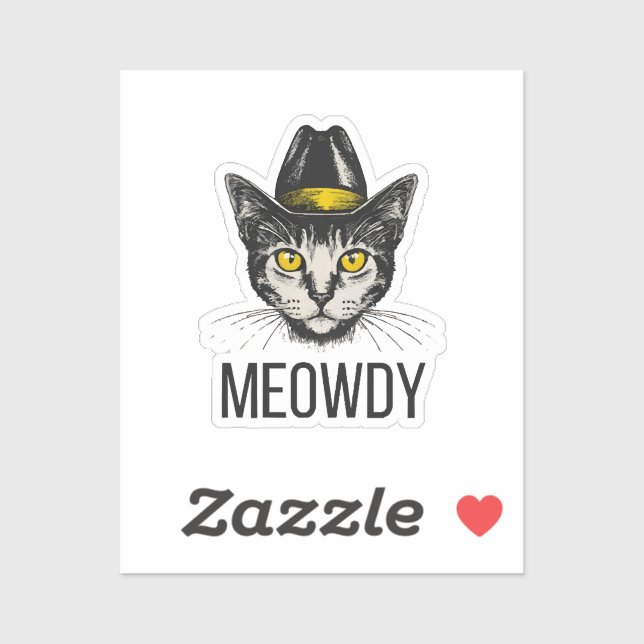 Sticker Chat Drôle de Miaou (Feuille)