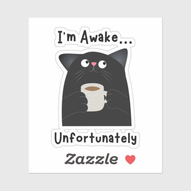 Sticker Chat Drôle Endormi  (Feuille)