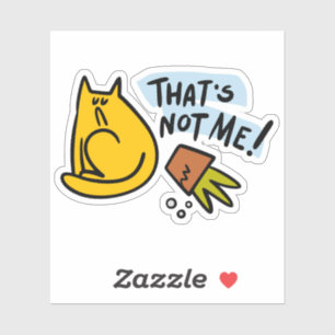 Sticker Chat drôle et pot de fleurs renversé