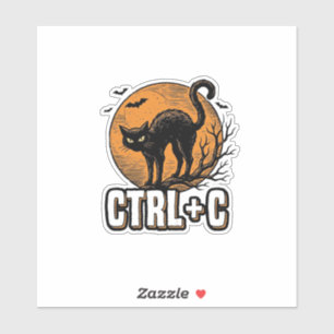 Sticker Chat effrayant CTRL C Conception vectorielle Hallo