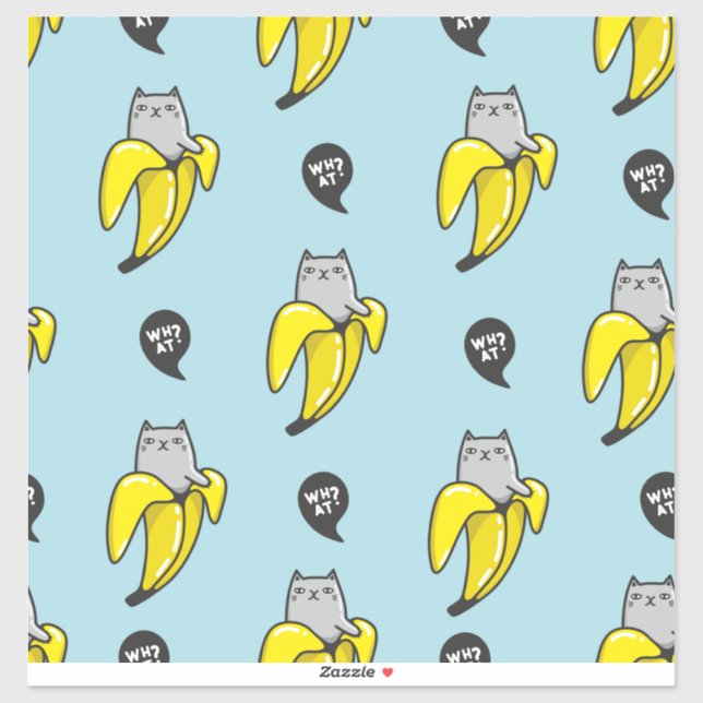 Sticker Chat en banane (Feuille)