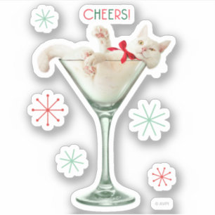 Sticker Chat en verre Martini
