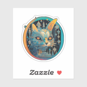 Sticker Chat étrange qui fixe vos phares