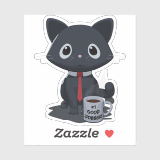 Sticker Chat Faisant un Excellent Travail Numéro Un