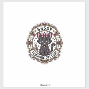 Sticker Chat Féminin Impertinent Design pour Amateur de Ch