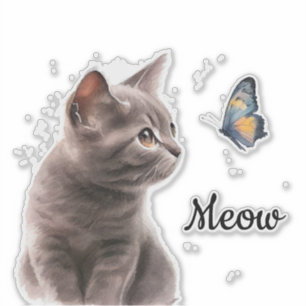 Sticker Chat Grey Meow