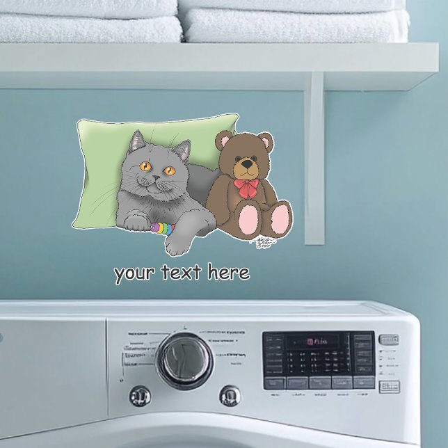 Sticker Chat gris ours en peluche (Créateur téléchargé)