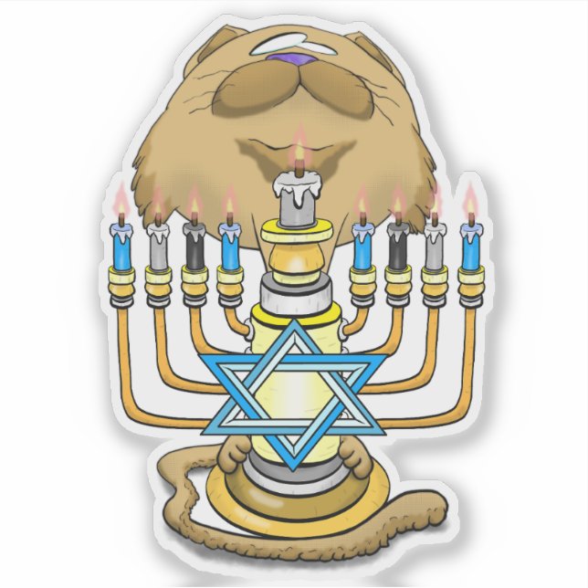 Sticker Chat Hanoukka Big Head (Devant)