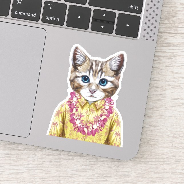 Sticker Chat hawaïen (Détail)