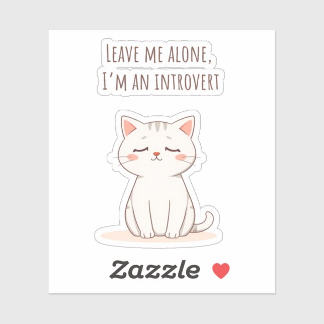 Sticker Chat introverti (Feuille)