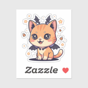 Sticker Chat Kawaii éffrayant - Costume maman mignonne ou 