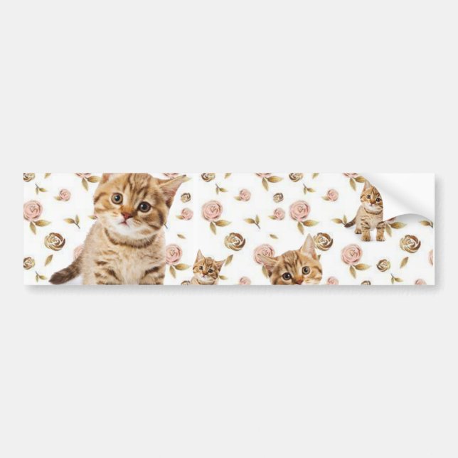 Sticker Chat Kittens Floral (Devant)