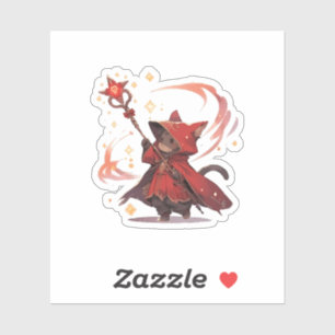 Sticker Chat Mage Rouge mûre