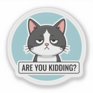 Sticker Chat Mème Grincheux – “Vous plaisantez ?” Drôle de