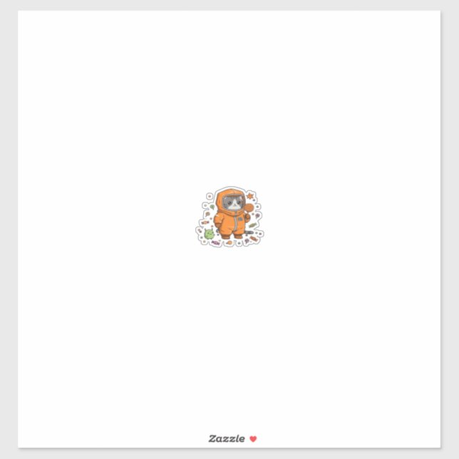 Sticker Chat mignon Hazmat Halloween Candy Monster Fun Sur (Feuille)