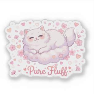 Sticker Chat Mignon Kawaii Tout en Peluche