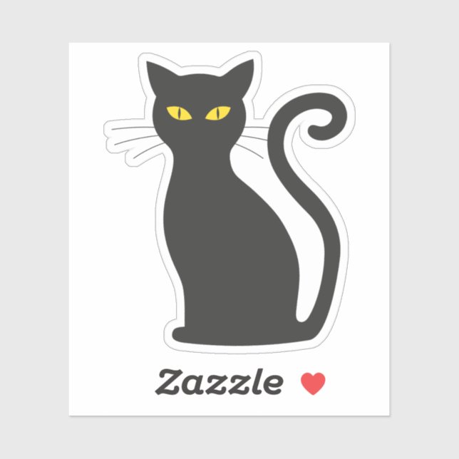 Sticker chat noir (Feuille)