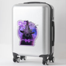 Chat noir avec une aura violette