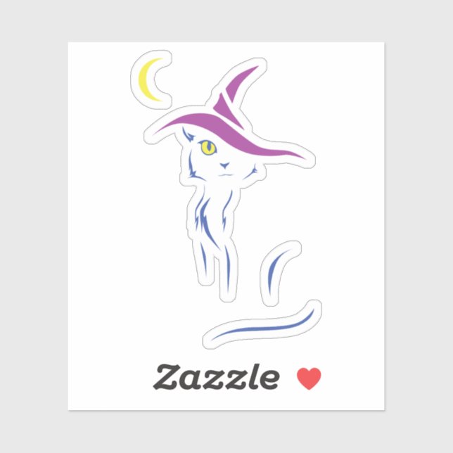 Sticker Chat noir d'Halloween (Feuille)